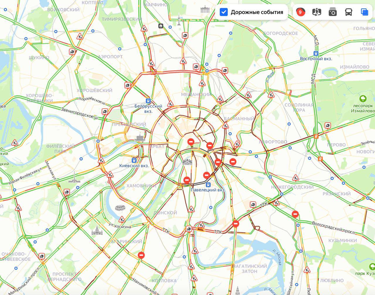 Карта перекрытий москва