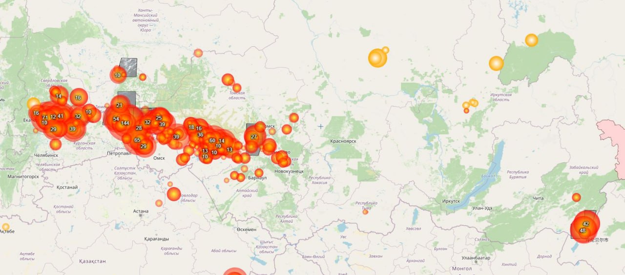 Карта пожаров 2024