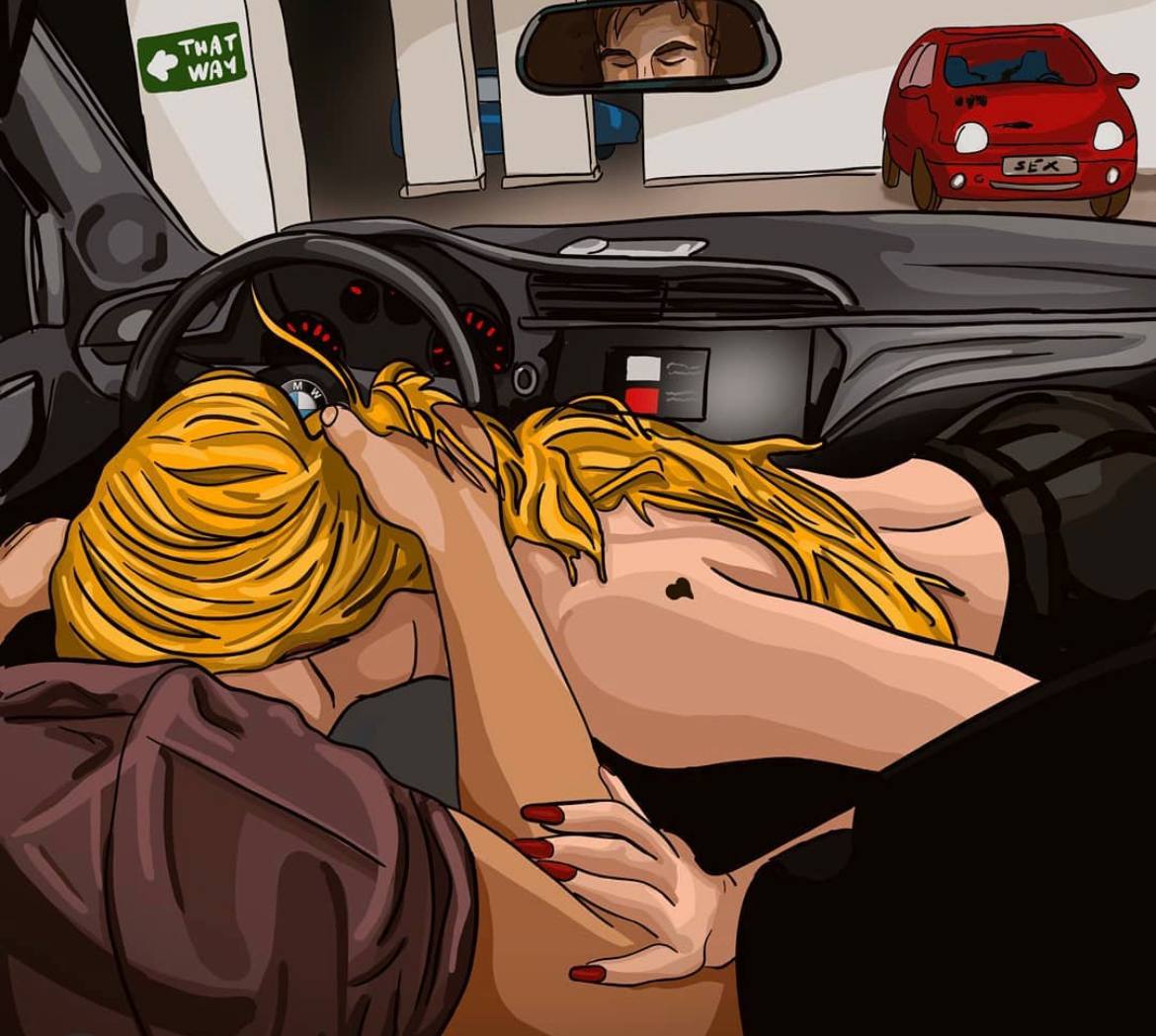 Boob sex games in carBreast play in automobileCrazy car sex antics