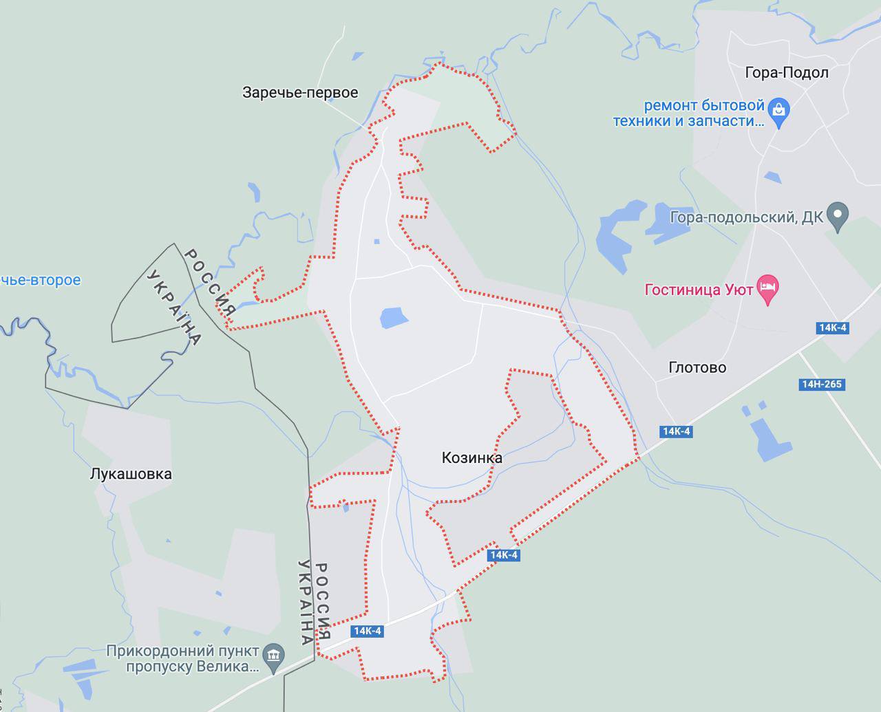 Козинка белгородская область грайворонский район на карте