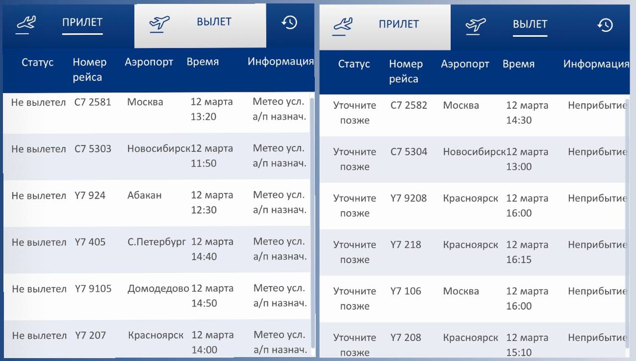 Рейс норильск омск