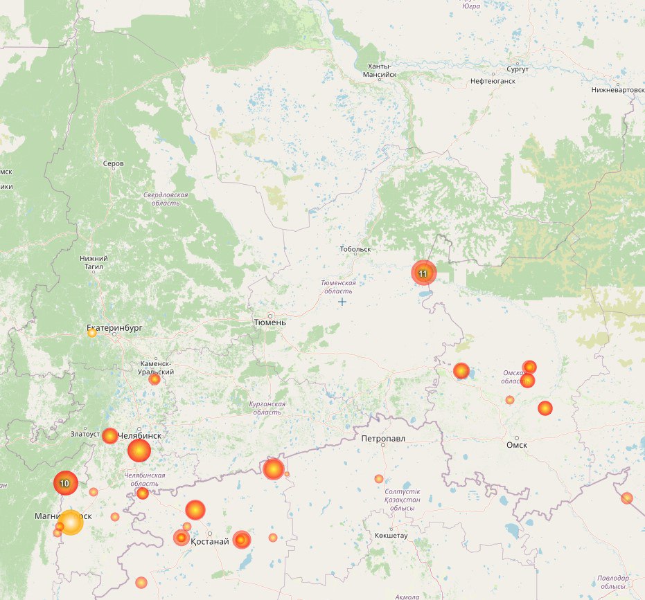 Карта пожаров свердловской области 2022