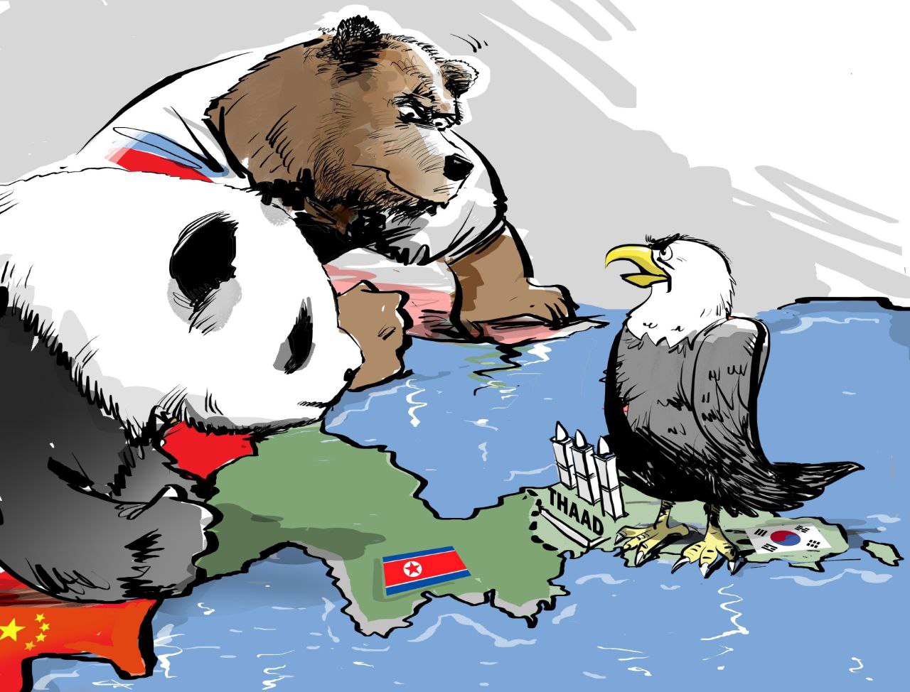 Россия и Китай карикатура